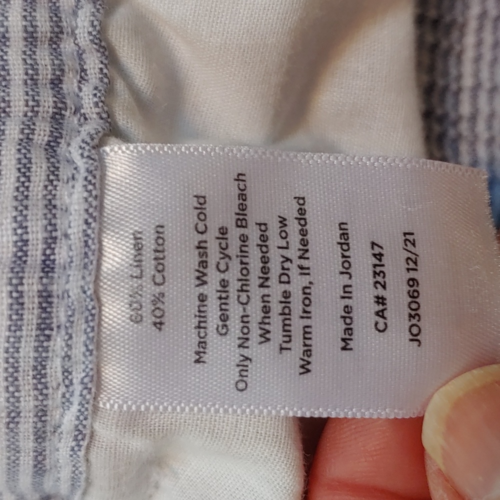 Talbots Linen Blue and White Lounge Pants with Pockets! - Picture 9 of 9